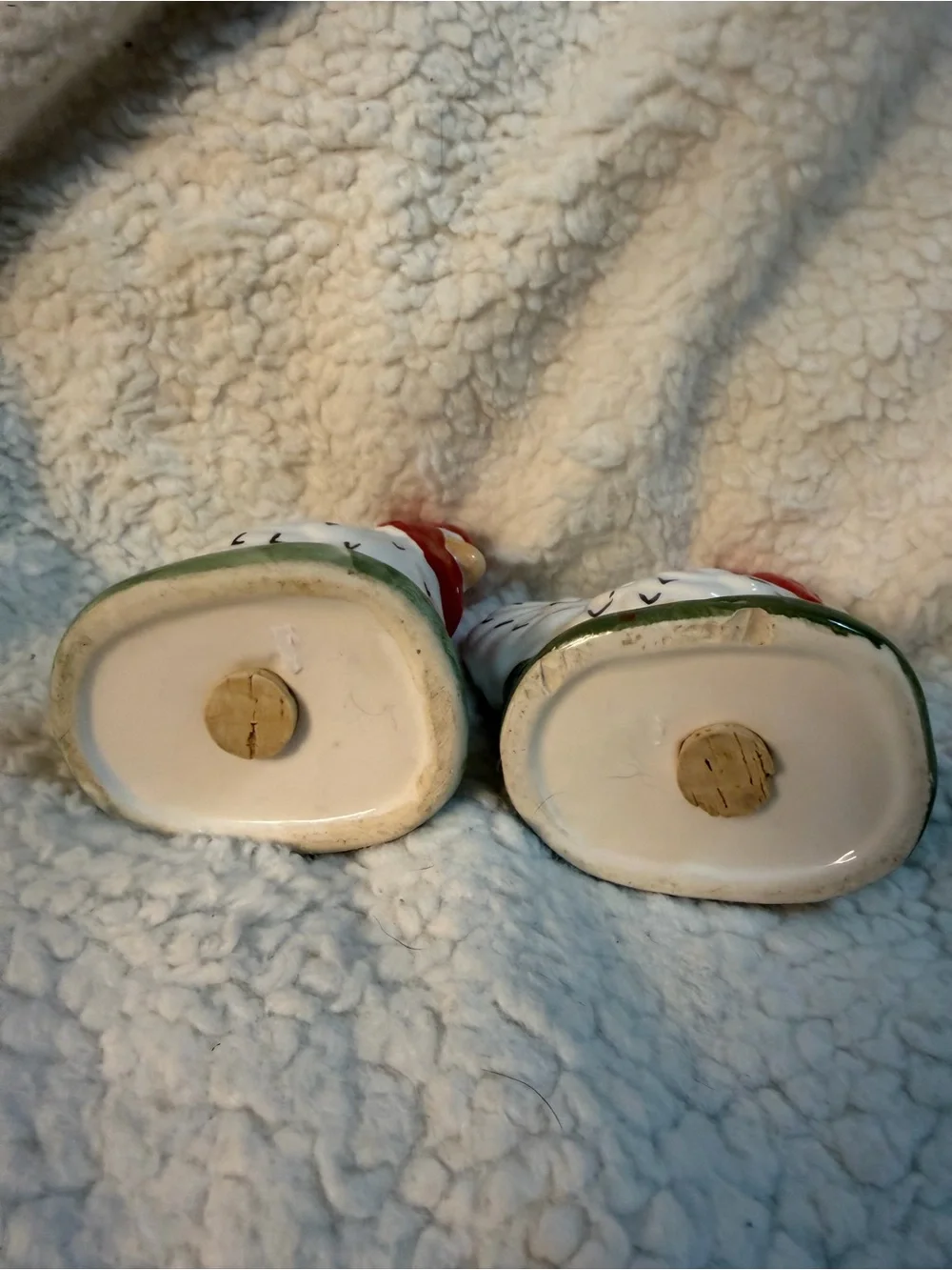 Vintage Hand-Painted Ceramic Rooster Salt & Pepper Shakers - White & Red
